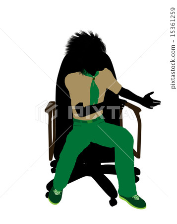 Boyscout Sitting In A Chair Illustration Silhouette 15361259
