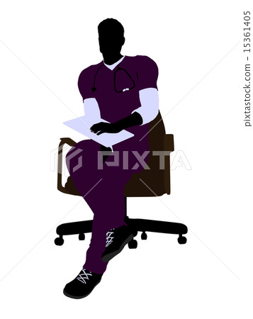 Male Doctor Sitting On A Chair Illustration Silhouette Male Doctor Sitting On A Chair Illustration Silhouette 15361405