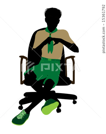 Boyscout Sitting On A Chair Illustration Silhouette 15361792