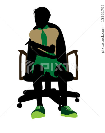 Boyscout Sitting On A Chair Illustration Silhouette 15361795