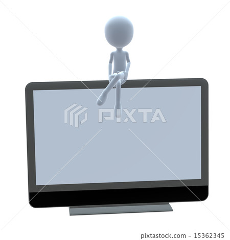 3D Guy Wtih A Flat Screen 15362345