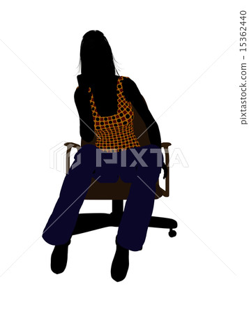 Woman Sitting On An Office Chair Illustration Silhouette Woman Sitting On An Office Chair Illustration Silhouette 15362440
