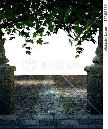 Stoned and paved road with Trees Stoned and paved road with Trees 15362516