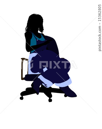 Casual Woman Sitting On A Chair Silhouette Casual Woman Sitting On A Chair Silhouette 15362805