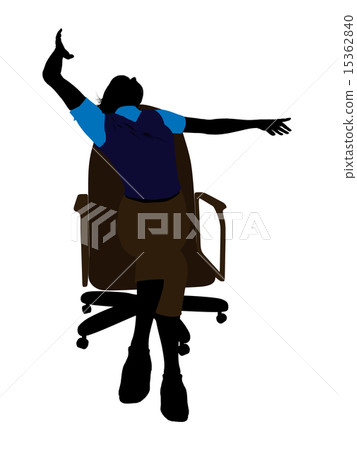 Woman Sitting On An Office Chair Silhouette 15362840