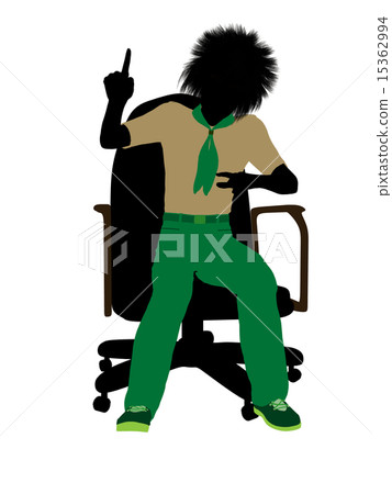 Boyscout Sitting In A Chair Illustration Silhouette 15362994