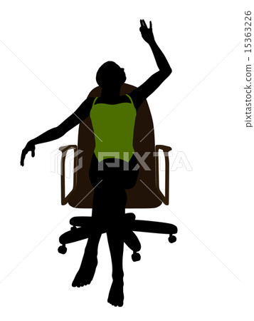 African American Female In A Swimsuit Sitting On An Office Chair Silhouette African American Female In A Swimsuit Sitting On An Office Chair Silhouette 15363226