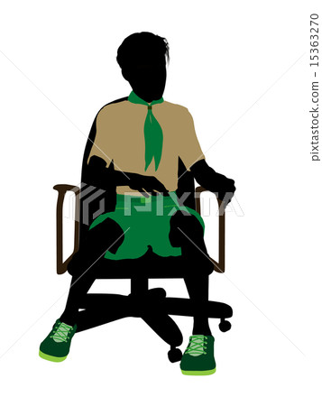 Boyscout Sitting On A Chair Illustration Silhouette 15363270