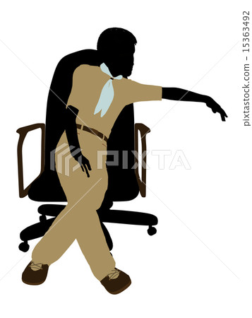 Boyscout Sitting In A Chair Illustration Silhouette 15363492