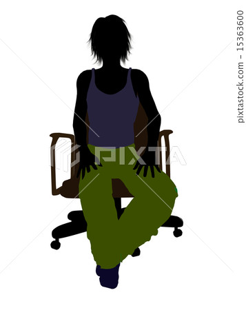 Male Skateboarder Sitting On An Office Chair Silhouette Male Skateboarder Sitting On An Office Chair Silhouette 15363600
