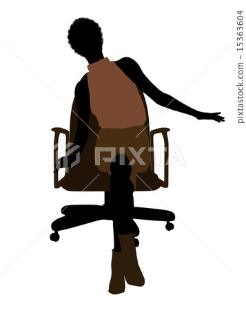 African American Executive Sitting On An Office Chair Silhouette African American Executive Sitting On An Office Chair Silhouette 15363604