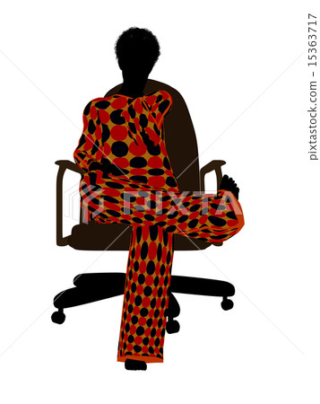 African American Woman Pajama Silhouette 15363717
