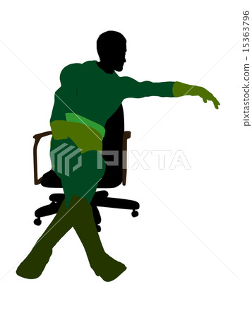 Male Super Hero Sitting On A Chair Illustration Silhouette Male Super Hero Sitting On A Chair Illustration Silhouette 15363796