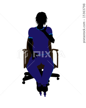 Female Roller Skater Sitting On An Office Chair Silhouette Female Roller Skater Sitting On An Office Chair Silhouette 15363798