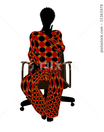 African American Woman Pajama Silhouette 15363978