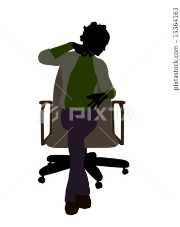 African American Female Executive Sitting On An Office Chair Silhouette African American Female Executive Sitting On An Office Chair Silhouette 15364163