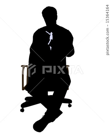 Male Wearing A Business Suit Sitting In A Chair Silhouette 15364164
