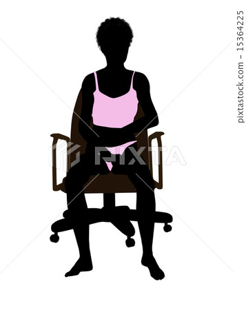 African American Woman In Undewear Sitting In An Office Chair Silhouette African American Woman In Undewear Sitting In An Office Chair Silhouette 15364225