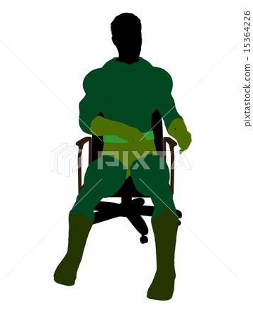 Male Super Hero Sitting On A Chair Illustration Silhouette Male Super Hero Sitting On A Chair Illustration Silhouette 15364226