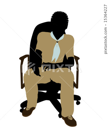Boyscout Sitting In A Chair Illustration Silhouette 15364227
