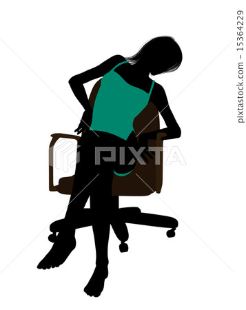Female In A Swimsuit Sitting On An Office Chair Silhouette Female In A Swimsuit Sitting On An Office Chair Silhouette 15364229