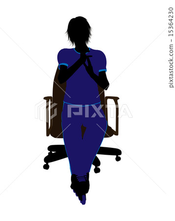 Female Roller Skater Sitting On An Office Chair Silhouette Female Roller Skater Sitting On An Office Chair Silhouette 15364230