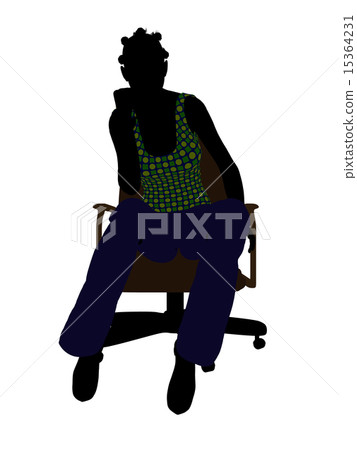 African American Casual Woman Sitting On A Chair Illustration Silhouette African American Casual Woman Sitting On A Chair Illustration Silhouette 15364231