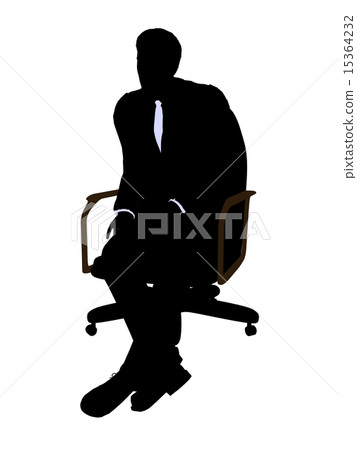 Male Wearing A Business Suit Sitting In A Chair Silhouette 15364232