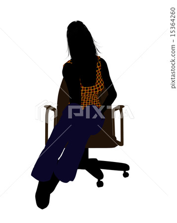 Woman Sitting On An Office Chair Illustration Silhouette Woman Sitting On An Office Chair Illustration Silhouette 15364260