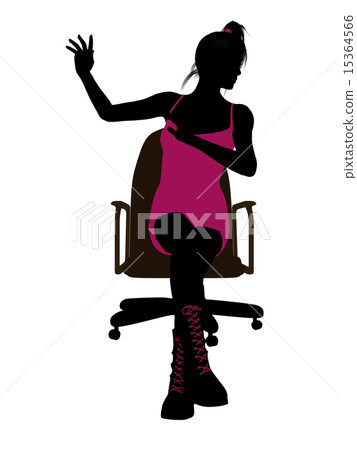 Punk Girl Sitting On An Office Chair Illustration Silhouette Punk Girl Sitting On An Office Chair Illustration Silhouette 15364566