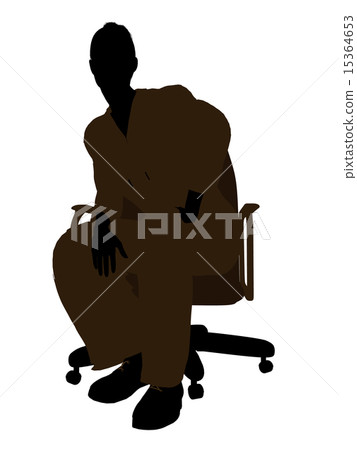 Female Mechanic sitting in an office chair Silhouette 15364653