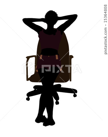 African American Woman In Undewear Sitting In An Office Chair Silhouette African American Woman In Undewear Sitting In An Office Chair Silhouette 15364808