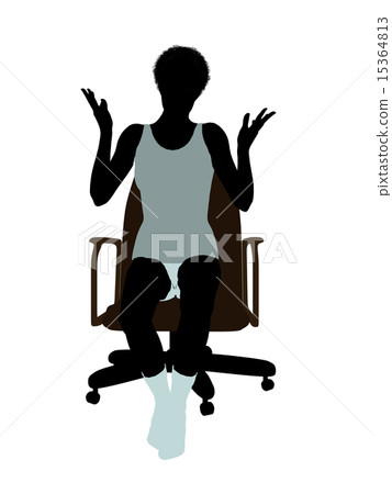 African American Woman In Undewear Sitting In An Office Chair Silhouette African American Woman In Undewear Sitting In An Office Chair Silhouette 15364813