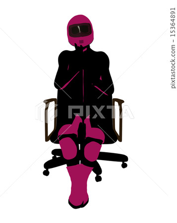Female Sports Biker Sitting In A Chair Illustration Silhouette Female Sports Biker Sitting In A Chair Illustration Silhouette 15364891