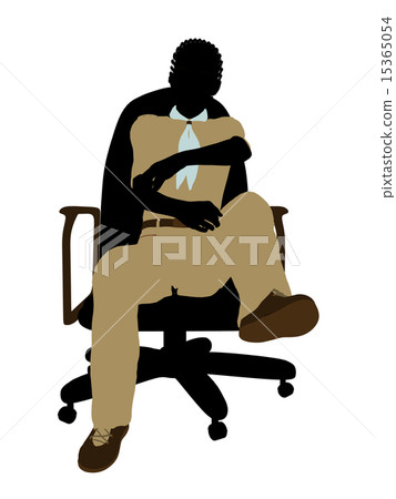 Boyscout Sitting In A Chair Illustration Silhouette 15365054
