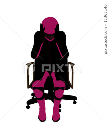 Female Sports Biker Sitting In A Chair Illustration Silhouette Female Sports Biker Sitting In A Chair Illustration Silhouette 15365146