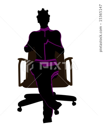African American Female Workout Sitting On A Chair Silhouette 15365147
