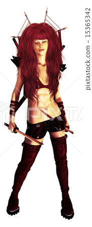 Woman Holding Swords 15365342