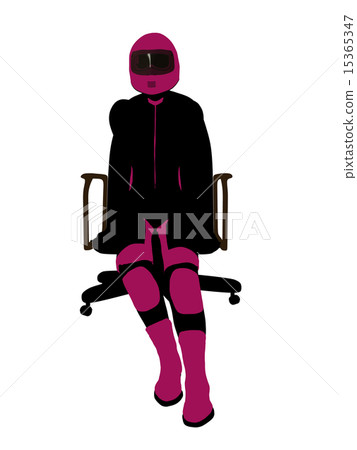 Female Sports Biker Sitting In A Chair Illustration Silhouette Female Sports Biker Sitting In A Chair Illustration Silhouette 15365347
