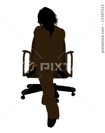 Female Executive Sitting On An Office Chair Illustration Silhouette Female Executive Sitting On An Office Chair Illustration Silhouette 15365522