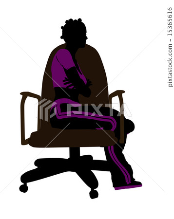 African American Female Workout Sitting On A Chair Silhouette African American Female Workout Sitting On A Chair Silhouette 15365616