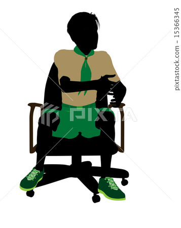 Boyscout Sitting On A Chair Illustration Silhouette Boyscout Sitting On A Chair Illustration Silhouette 15366345