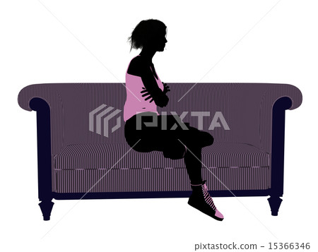Female Athlete Sitting On A Sofa Illustration Silhouette 15366346