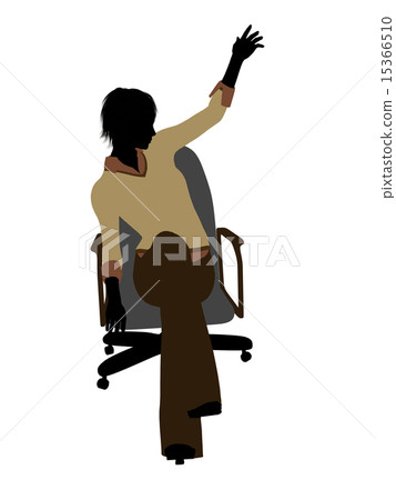 Female Executive Sitting On An Office Chair Illustration Silhoue 15366510