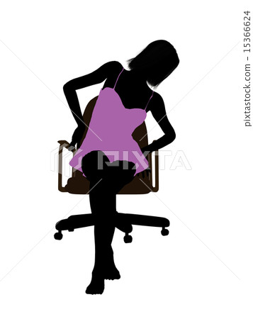 Woman In A Nightgown Sitting In An Office Chair Silhouette Woman In A Nightgown Sitting In An Office Chair Silhouette 15366624