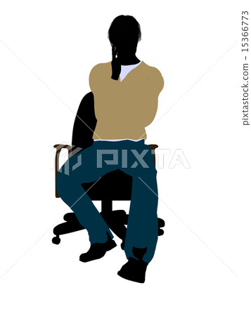 Casual Dressed Male Sitting In A Chair Illustration Silhouette 15366773