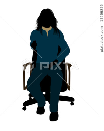 Casual Woman Sitting On A Chair Illustration Silhouette 15366836