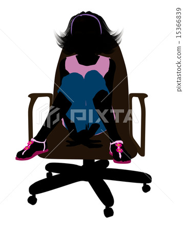 Female Teen Sitting In A Chair Silhouette Female Teen Sitting In A Chair Silhouette 15366839