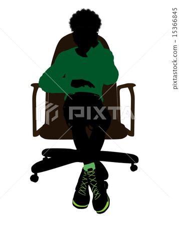 African American Male Teen Silhouette 15366845