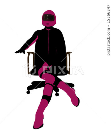 Female Sports Biker Sitting In A Chair Illustration Silhouette Female Sports Biker Sitting In A Chair Illustration Silhouette 15366847